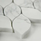 Calacatta Blanco Polished Pattern 0.38 Inch Marble Mosaic Tile