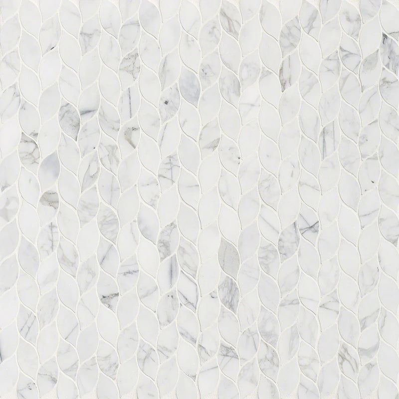 Calacatta Blanco Polished Pattern 0.38 Inch Marble Mosaic Tile