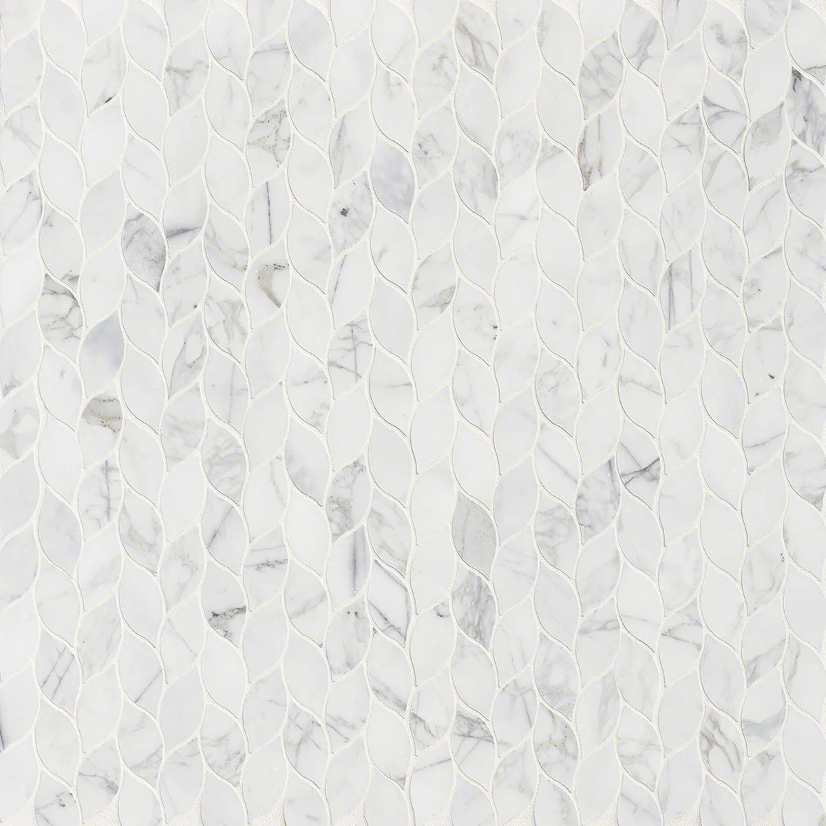 Calacatta Blanco Polished Pattern 0.38 Inch Marble Mosaic Tile — Solidshape