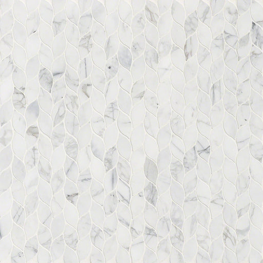Calacatta Blanco Polished Pattern 0.38 Inch Marble Mosaic Tile