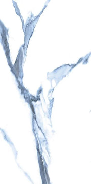 Calacatta Blue 12x24 Polished Marble Look Porcelain Tile
