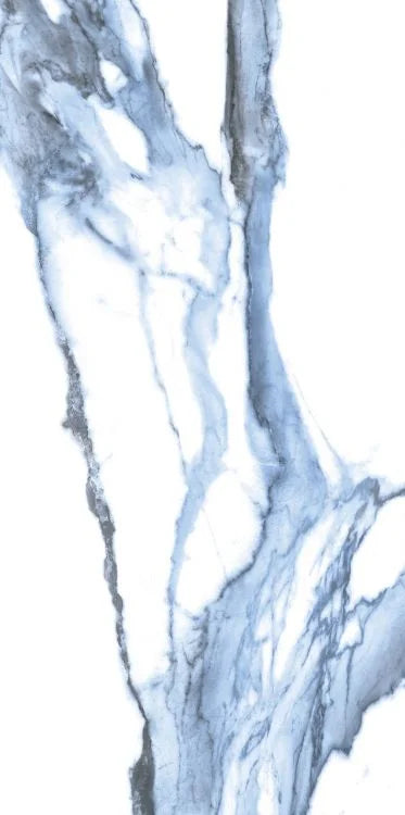 Calacatta Blue 12x24 Polished Marble Look Porcelain Tile