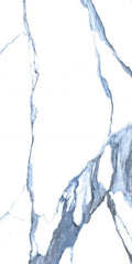Calacatta Blue 24x48 Polished Marble Look Porcelain Tile