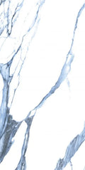 Calacatta Blue 24x48 Polished Marble Look Porcelain Tile