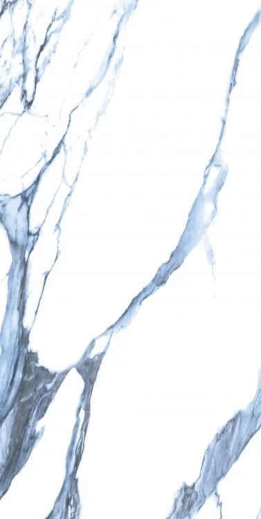 Calacatta Blue 24x48 Polished Marble Look Porcelain Tile