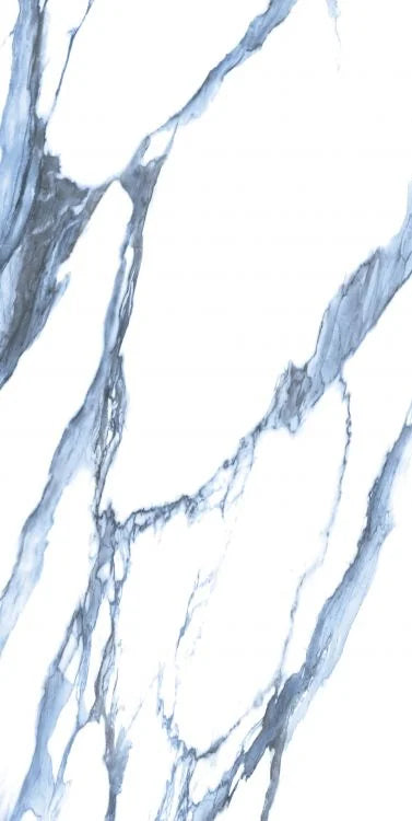 Calacatta Blue 24x48 Polished Marble Look Porcelain Tile