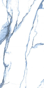 Calacatta Blue 24x48 Polished Marble Look Porcelain Tile