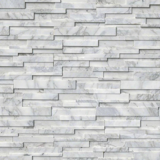 Rockmount Calacatta Cressa 3D Honed 6x24 Panel Marble Ledger Stone