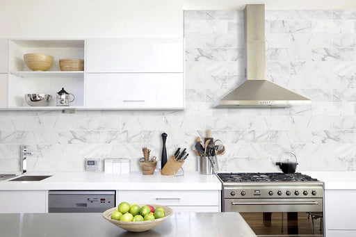 Calacatta Cressa 4x12 Honed Marble Subway Tile