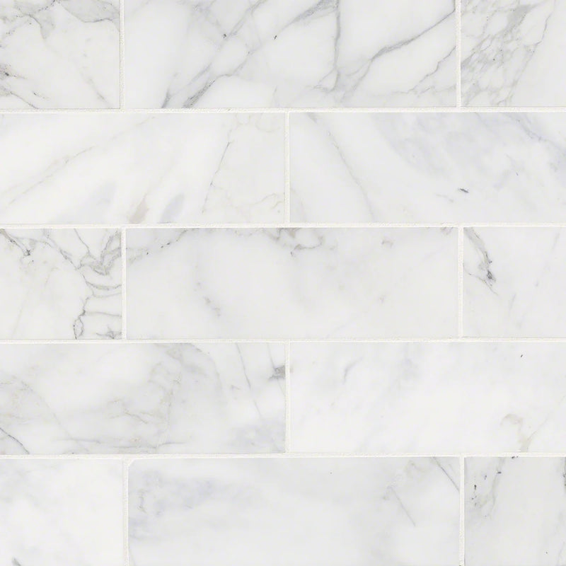 Calacatta Cressa 4x12 Honed Marble Subway Tile