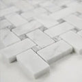 Calacatta Cressa Basketweave Pattern Honed Marble Mosaic Tile