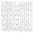 Calacatta Dorado 3x3 Hexagon Matte Marble Look Porcelain Mosaic