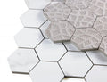 Calacatta Dorado 3x3 Hexagon Matte Marble Look Porcelain Mosaic