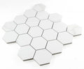 Calacatta Dorado 3x3 Hexagon Matte Marble Look Porcelain Mosaic