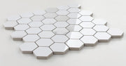 Calacatta Dorado 2x2 Hexagon Polished Marble Look Porcelain Mosaic
