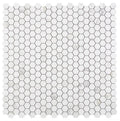 Calacatta Dorado 2x2 Hexagon Marble Look Porcelain Mosaic