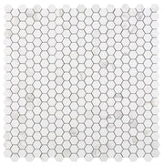 Calacatta Dorado 2x2 Hexagon Marble Look Porcelain Mosaic