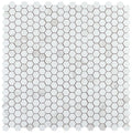 Calacatta Dorado 2x2 Hexagon Matte Marble Look Porcelain Mosaic