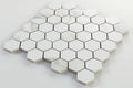 Calacatta Dorado 2x2 Hexagon Matte Marble Look Porcelain Mosaic