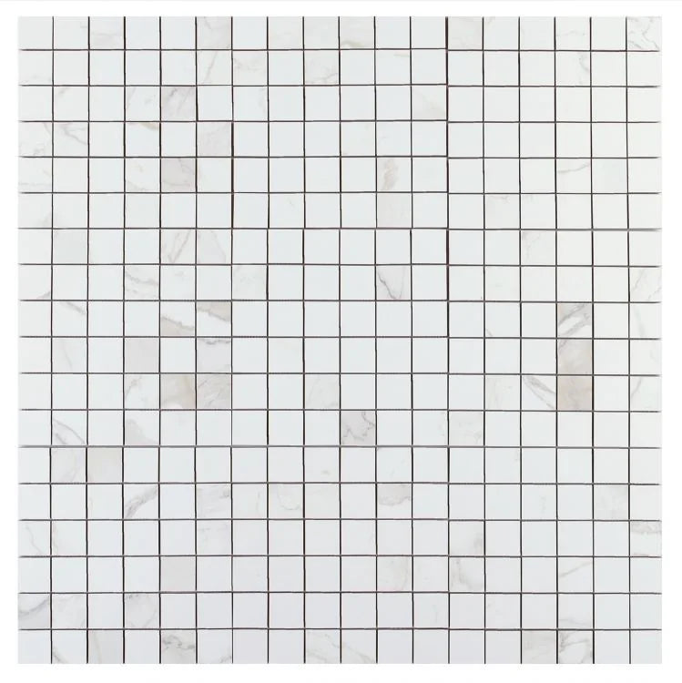Calacatta Dorado 2x2 Matte Marble Look Porcelain Mosaic