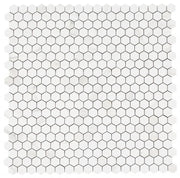 Calacatta Dorado 2x2 Hexagon Polished Marble Look Porcelain Mosaic