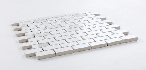 Calacatta Dorado Brick Matte Marble Look Porcelain Mosaic