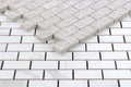 Calacatta Dorado Brick Matte Marble Look Porcelain Mosaic