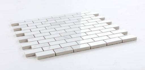 Calacatta Dorado 1x2 Brick Polished Marble Look Porcelain Mosaic