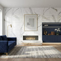 Calacatta Dorado 24x24 Polished Marble Look Porcelain Tile — Living Room feature wall