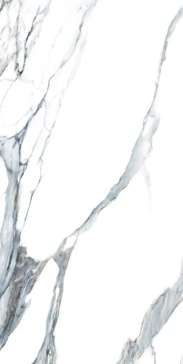 Calacatta Fantasy Acqua 24x48 Polished Marble Look Porcelain Tile