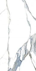 Calacatta Fantasy Acqua 24x48 Polished Marble Look Porcelain Tile