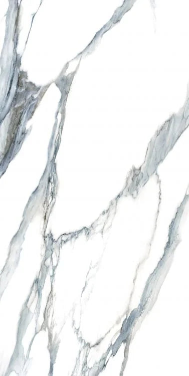 Calacatta Fantasy Acqua 24x48 Polished Marble Look Porcelain Tile
