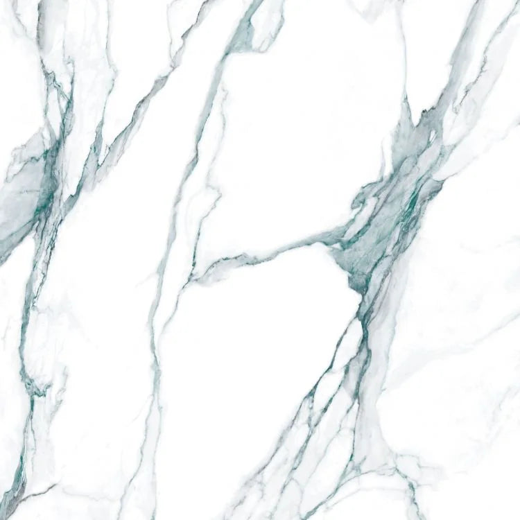 Calacatta Fantasy Green 48x48 Polished Marble Look Porcelain Tile
