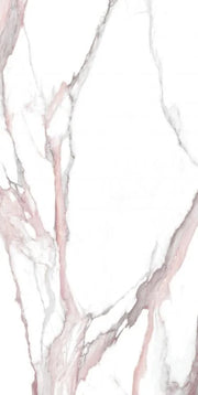 Calacatta Fantasy Pink 24x48 Polished Marble Look Porcelain Tile