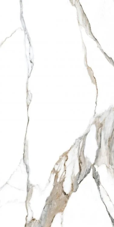 Calacatta Fantasy Topo 24x48 Polished Marble Look Porcelain Tile