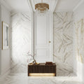 Calacatta Gold 12x12 Honed Marble Tile — Hallway floor