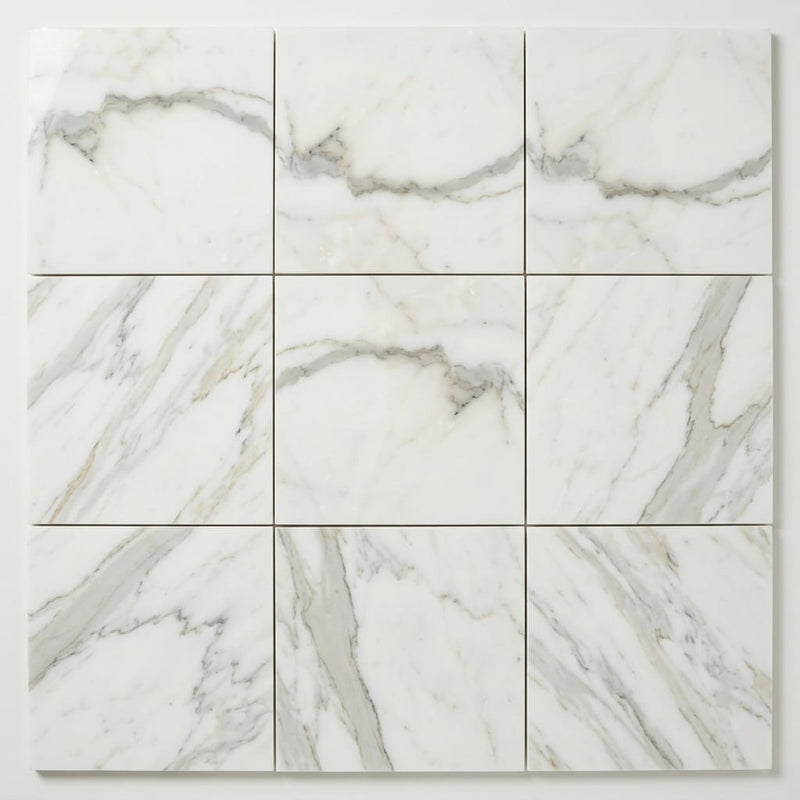 Calacatta Gold 12x12 Polished Marble Tile close-up