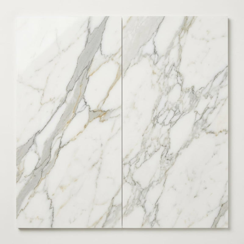 Calacatta Gold 12x24 Polished Marble Tile close-up