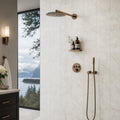 Calacatta Gold 12x6 Honed Veined Marble Tile 6x12 — Bathroom shower wall