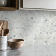 Calacatta Gold 1" Hexagon Polished Marble Mosaic Tile