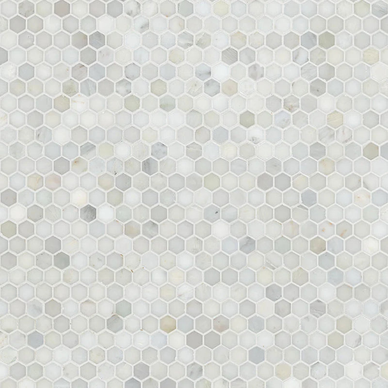 Calacatta Gold 1" Hexagon Polished Marble Mosaic Tile