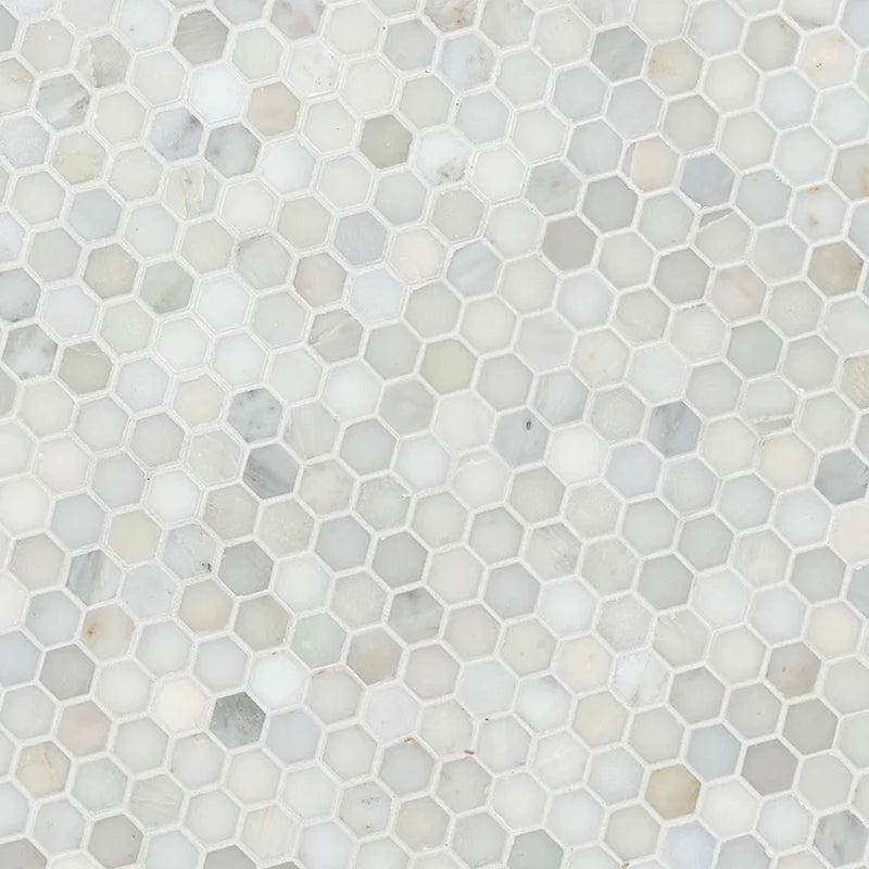 Calacatta Gold 1" Hexagon Polished Marble Mosaic Tile