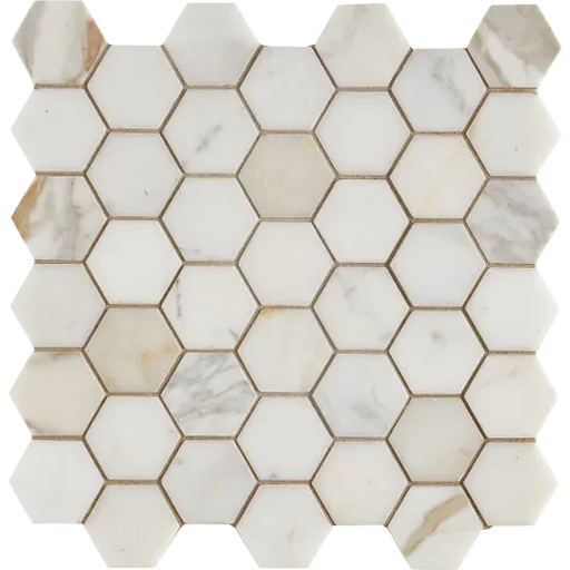 Calacatta Gold 2x2 Mesh Polished Marble Mosaic