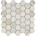 Calacatta Gold 2x2 Hexagon Mesh Polished Marble Mosaic