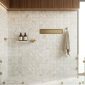 Calacatta Gold 2x2 Mesh Honed Marble Mosaic — Bathroom shower floor