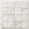 Calacatta Gold 2x2 Mesh Polished Marble Mosaic close-up