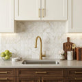 Calacatta Gold 2x2 Mesh Polished Marble Mosaic — Kitchen backsplash