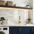 Calacatta Gold 4x16 Polished Marble Tile — Laundry Room backsplash