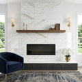 Calacatta Gold Aspen 12x24 Polished Marble Tile — Living Room fireplace surround