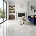 Calacatta Gold Aspen 12x24 Polished Marble Tile — Living Room floor